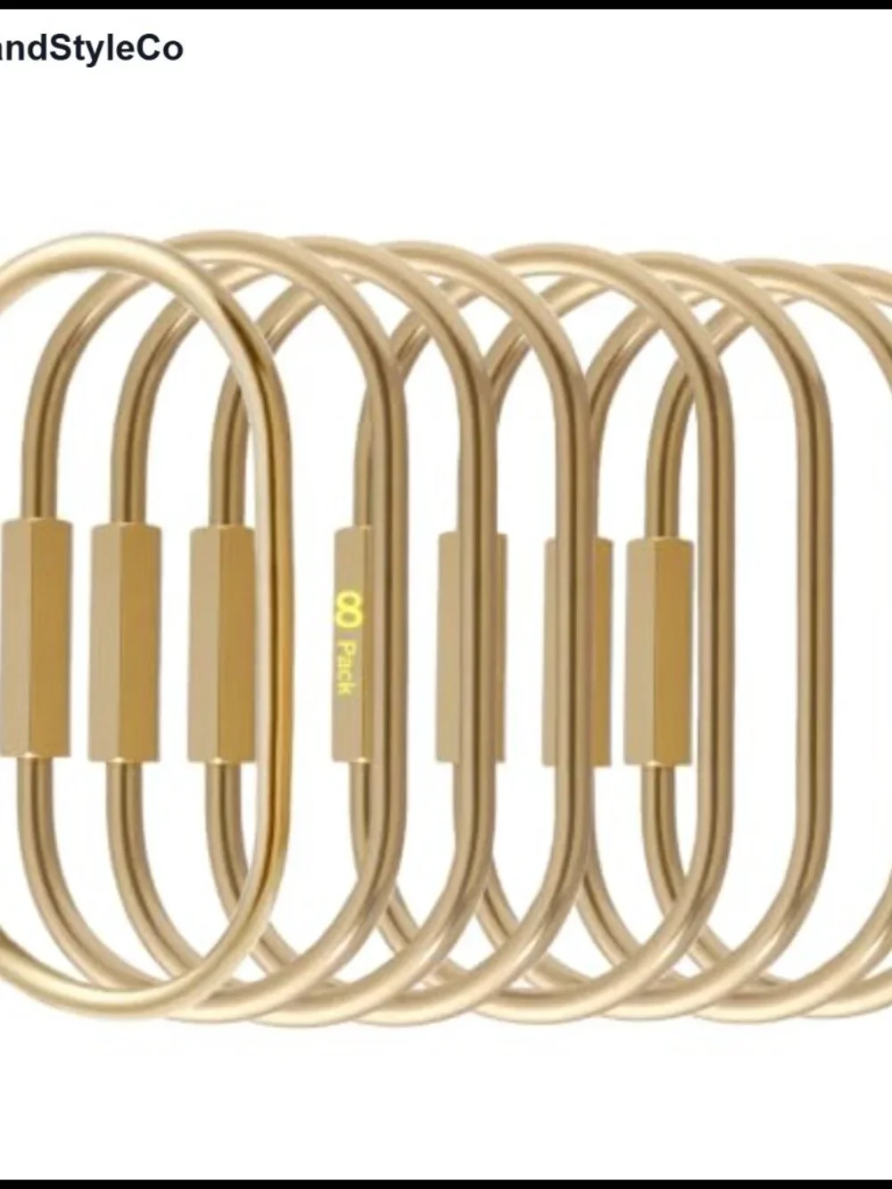 8 Pcs Solid Brass Locking Key Rings Carabiner Keychain Clips Screw Lock